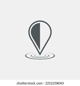 Map pin pointer Route Gps location icon Vector illustration cut