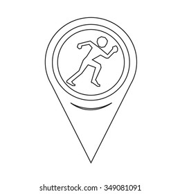 Map Pin Pointer running  sport icon