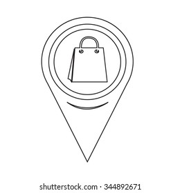 Map Pin Pointer Sale shopping bag icon