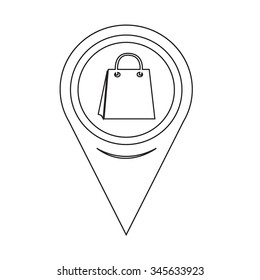 Map Pin Pointer Sale shopping bag icon