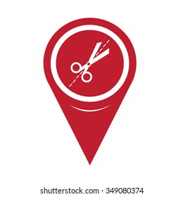 Map Pin Pointer Scissors icon