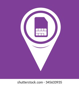 Map Pin Pointer sim card icon