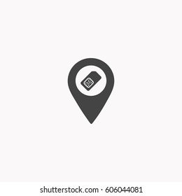 Map Pin Pointer sim card icon