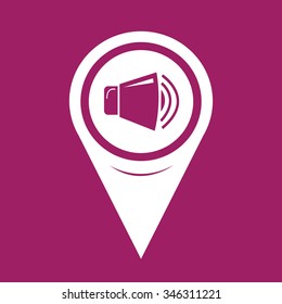 Map Pin Pointer speaker icon