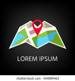 Map with Pin Pointer symbol