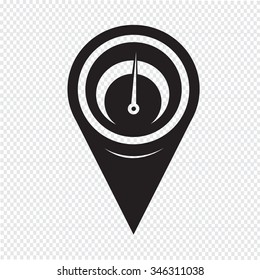 Map Pin Pointer tachometer icon
