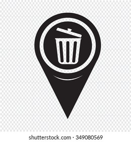 Map Pin Pointer trash icon