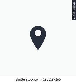 Map pin, premium quality flat icon. Vector logo concept for web graphics, EPS 10