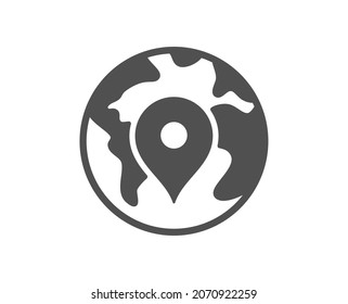 Map pin quality icon. Trip point sign. Journey location pointer symbol. Classic flat style. Quality design element. Simple pin icon. Vector