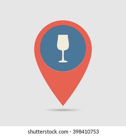 Map pin for restaurant location. Vector illustration