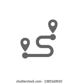 Map, pin, route icon. Element of materia flat maps and travel icon. Premium quality graphic design icon. Signs and symbols collection icon for websites