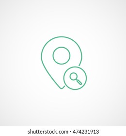 Map Pin Search Green Line Icon On White Background