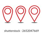 Map Pin set. Location icon vector. destination icon. map pin. Location icon set. Flat icon set of location and map pins. Map pin place marker. Location pointer. Position symbol in flat style. EPS 10. 