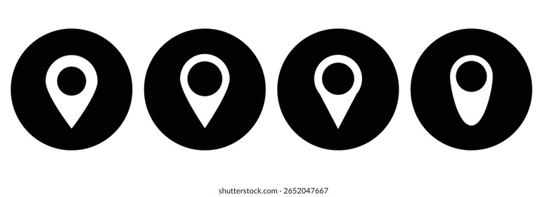 Map Pin set. Location icon vector. destination icon. map pin. Location icon set. Flat icon set of location and map pins. Map pin place marker. Location pointer. Position symbol in flat style. EPS 10. 