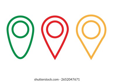 Map Pin set. Location icon vector. destination icon. map pin. Location icon set. Flat icon set of location and map pins. Map pin place marker. Location pointer. Position symbol in flat style. EPS 10. 