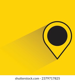 map pin with shadow on yellow background