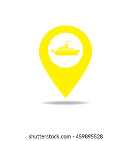 Map pin for ship port location