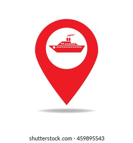 Map pin for ship port location