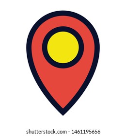 Map Pin. Simple Vector Color Icon.