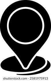 Map Pin Solid Style Icon Design