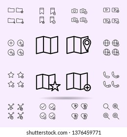 map, pin, star, add sign icon. web icons universal set for web and mobile