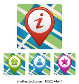Map pin style modern icon, pointer minimal vector symbol, marker sign.