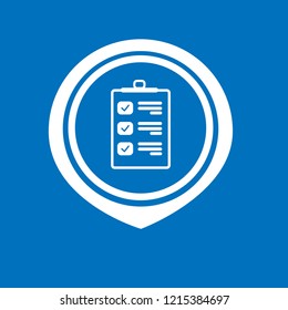 Map pin symbol with Checklist icon