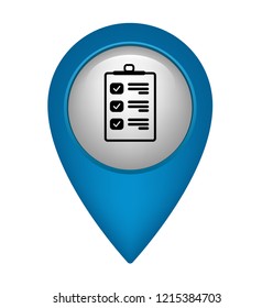 Map pin symbol with Checklist icon