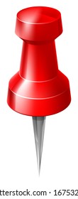 Map pin, tack or thumb tack illustration like those used for maps or noticeboards, or for pinning photos to something