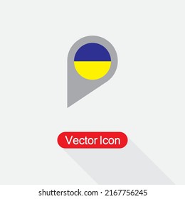 Map Pin Ukraine Icon, Location Icon Vector Illustration Eps10