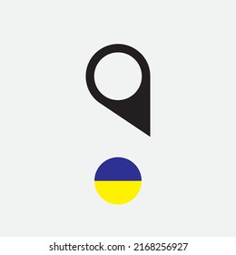 Map Pin Ukraine Icon, Location Icon Vector Illustration Eps10