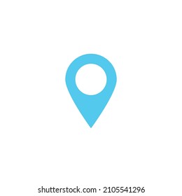 Map pin vector blue icon