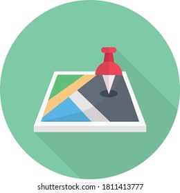 map pin vector flat color icon 