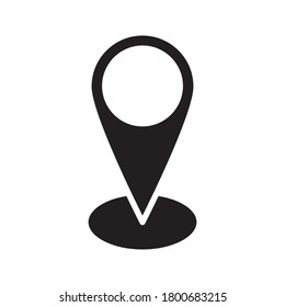 Kartenstift-Vektorsymbol, GPS-Zeiger. Ortszeichen. Suchen Sie Symbol. Symbol, Vektorgrafik auf weißem Hintergrund