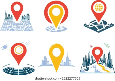map and pin vector icon, map and pin vector illustration