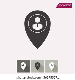 Map pin vector icon. Illustration isolated for graphic and web design.