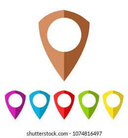 Map pin vector icon isolated on white background