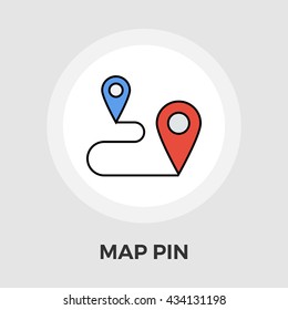 Map Pin vector icon isolated on the white background.