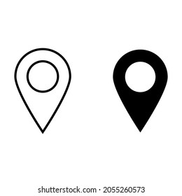 Icono vectorial del pin de mapa. Icono de ubicación