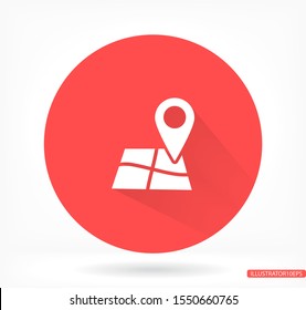 Map pin vector icon , lorem ipsum Flat design