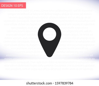 Map pin vector icon , lorem ipsum Flat design