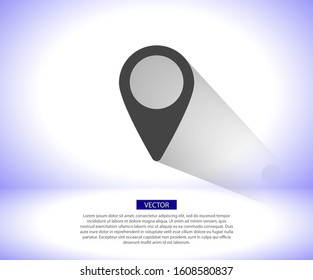 Map pin vector icon , lorem ipsum Flat design