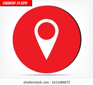 Map pin vector icon , lorem ipsum Flat design