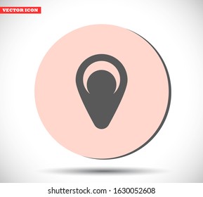 Map pin vector icon , lorem ipsum Flat design