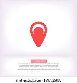 Map pin vector icon , lorem ipsum Flat design