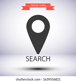 Map pin vector icon , lorem ipsum Flat design