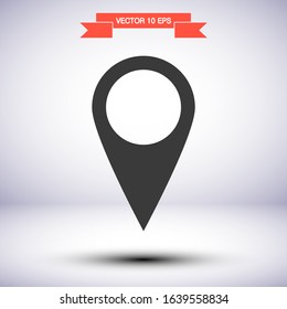 Map pin vector icon , lorem ipsum Flat design