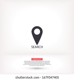 Map pin vector icon , lorem ipsum Flat design