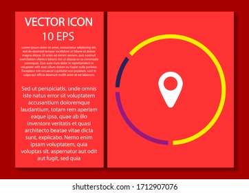 Map pin vector icon , lorem ipsum Flat design