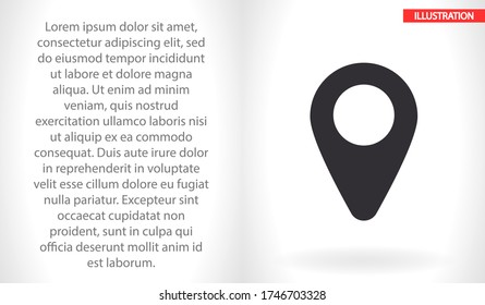 Map pin vector icon , lorem ipsum Flat design